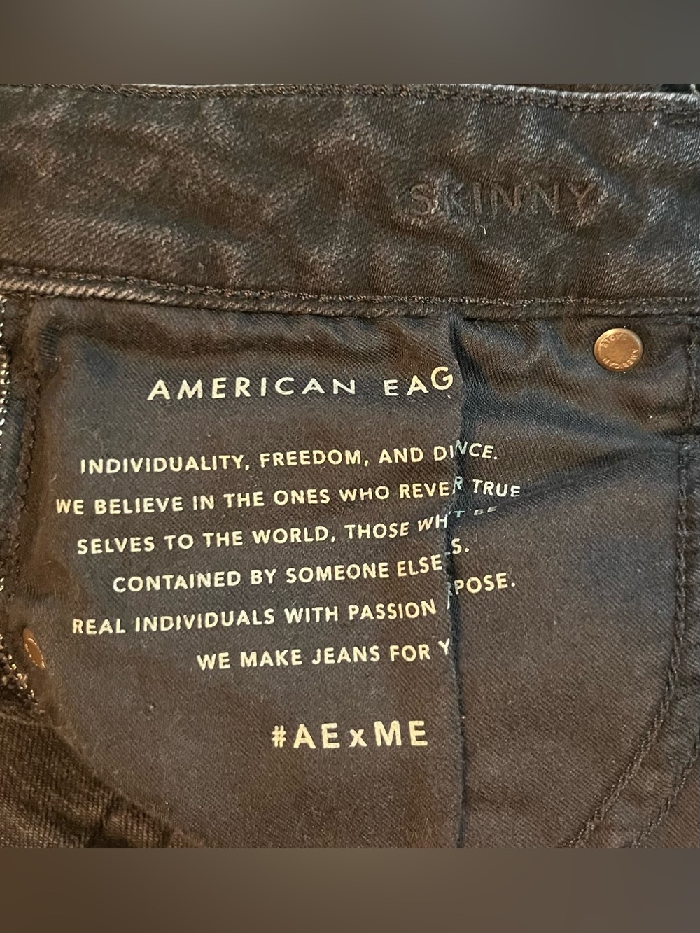 Men’s American Eagle Black Skinny Jeans, Sz 29 x 30, NE(X)T LEVEL AIRFLEX - Picture 6 of 7